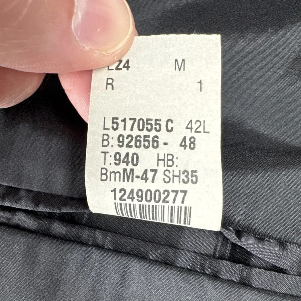 Lauren Ralph Lauren Mens Dark Gray Chalkstripe 2-Piece Suit 42L, 34*30 Wool
